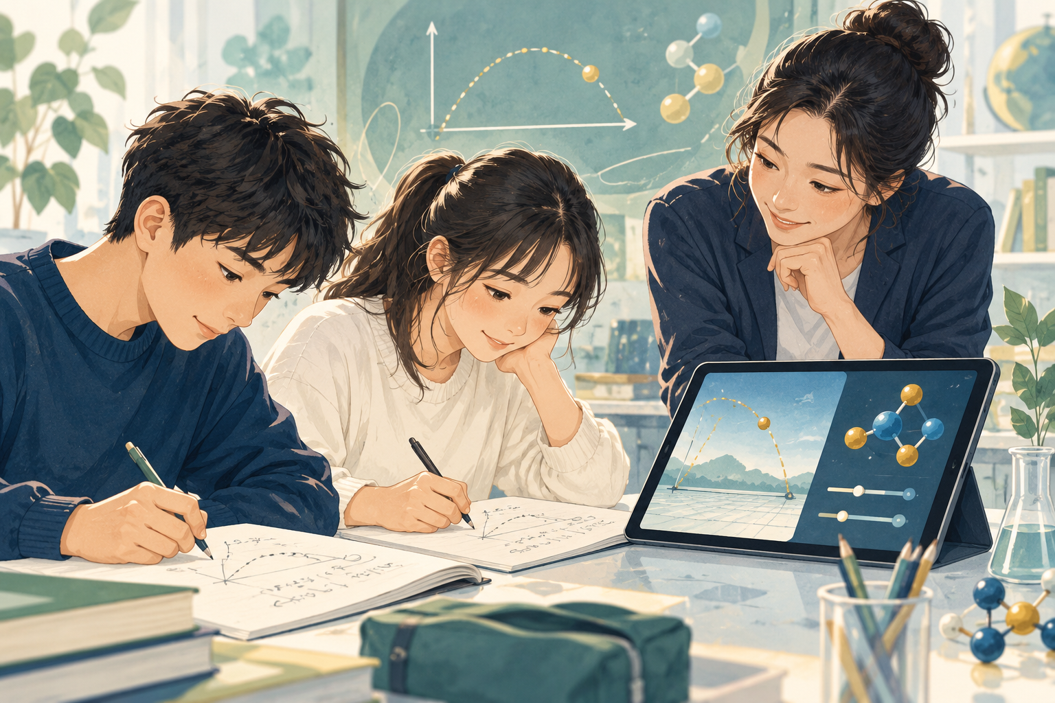 AI生成教學示意插圖，人物、校園及畫面均屬虛構，並非宣道會陳朱素華紀念中學實景。