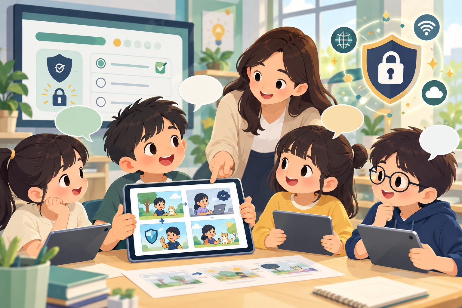 AI生成課堂示意插圖；人物、校園及畫面屬虛構，並非海怡寶血小學實景。