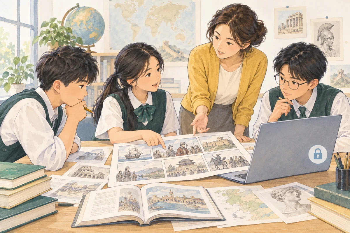棉紡會中學：AI學習兼顧誠信與學生私隱的教學示意圖
